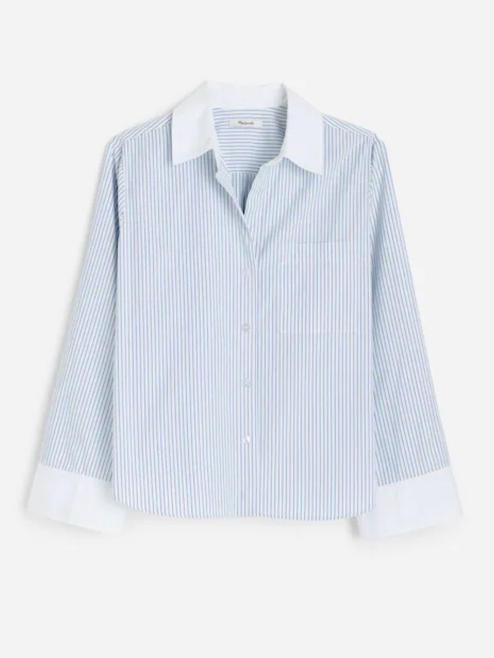 Madewell Easy Y-Neck Button-Up Shirt Hydrangea